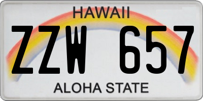 HI license plate ZZW657