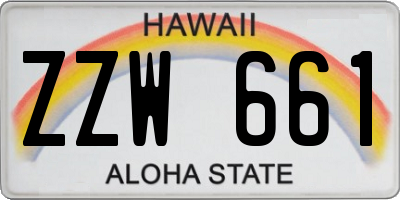 HI license plate ZZW661