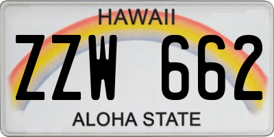 HI license plate ZZW662