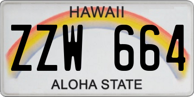 HI license plate ZZW664