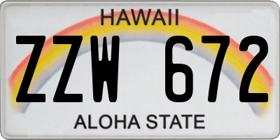 HI license plate ZZW672