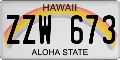 HI license plate ZZW673