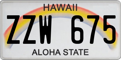 HI license plate ZZW675