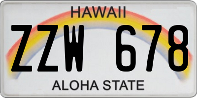 HI license plate ZZW678