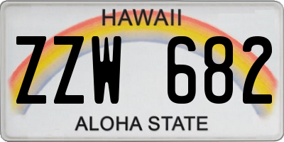 HI license plate ZZW682