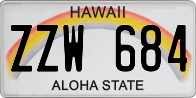 HI license plate ZZW684