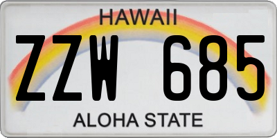 HI license plate ZZW685