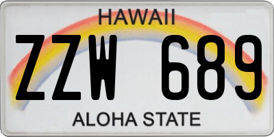 HI license plate ZZW689