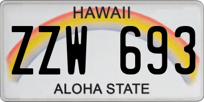 HI license plate ZZW693