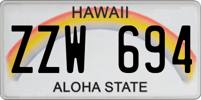 HI license plate ZZW694