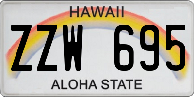 HI license plate ZZW695