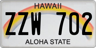 HI license plate ZZW702