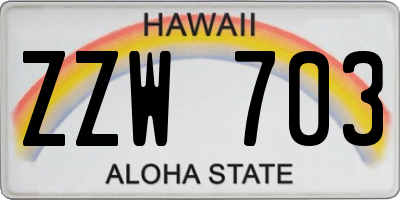 HI license plate ZZW703