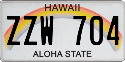 HI license plate ZZW704