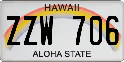 HI license plate ZZW706