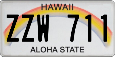 HI license plate ZZW711