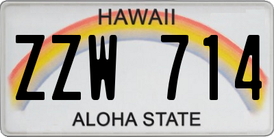 HI license plate ZZW714