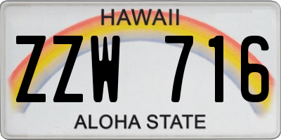 HI license plate ZZW716