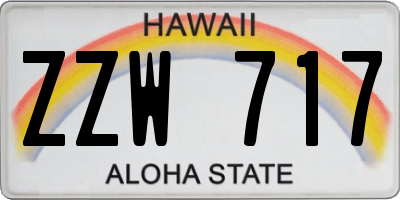 HI license plate ZZW717