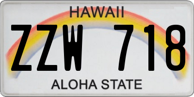 HI license plate ZZW718