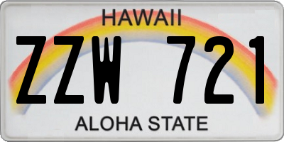 HI license plate ZZW721