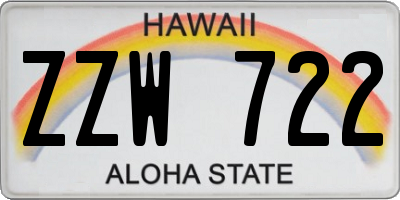 HI license plate ZZW722