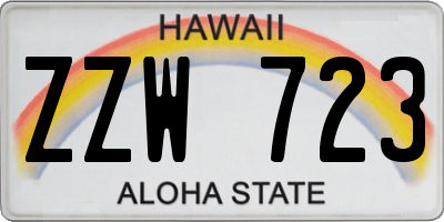 HI license plate ZZW723