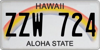 HI license plate ZZW724