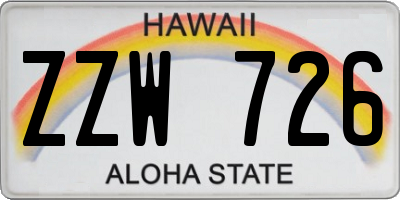 HI license plate ZZW726