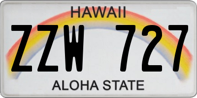 HI license plate ZZW727