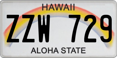 HI license plate ZZW729