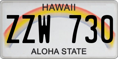 HI license plate ZZW730