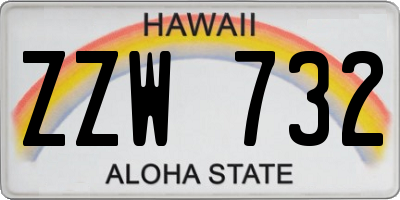 HI license plate ZZW732