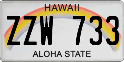 HI license plate ZZW733