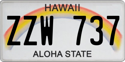 HI license plate ZZW737