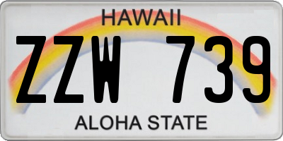 HI license plate ZZW739