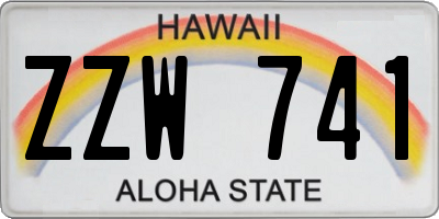 HI license plate ZZW741