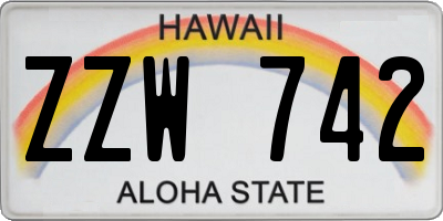 HI license plate ZZW742