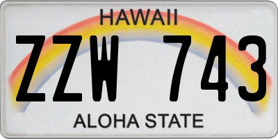 HI license plate ZZW743