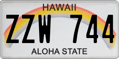 HI license plate ZZW744