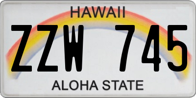 HI license plate ZZW745