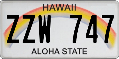 HI license plate ZZW747