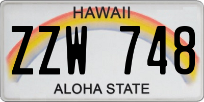 HI license plate ZZW748