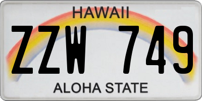 HI license plate ZZW749