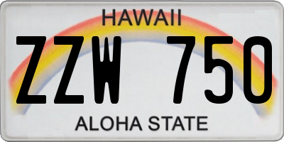 HI license plate ZZW750