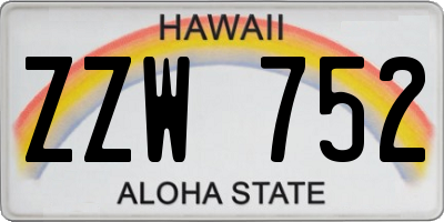 HI license plate ZZW752