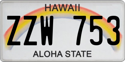 HI license plate ZZW753