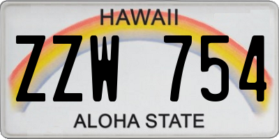 HI license plate ZZW754