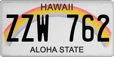 HI license plate ZZW762