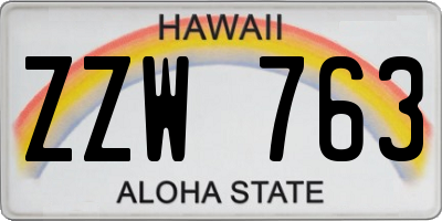 HI license plate ZZW763